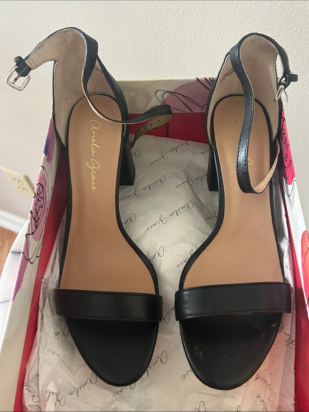 Avedon Grace Black Heels US 8.5 Like New